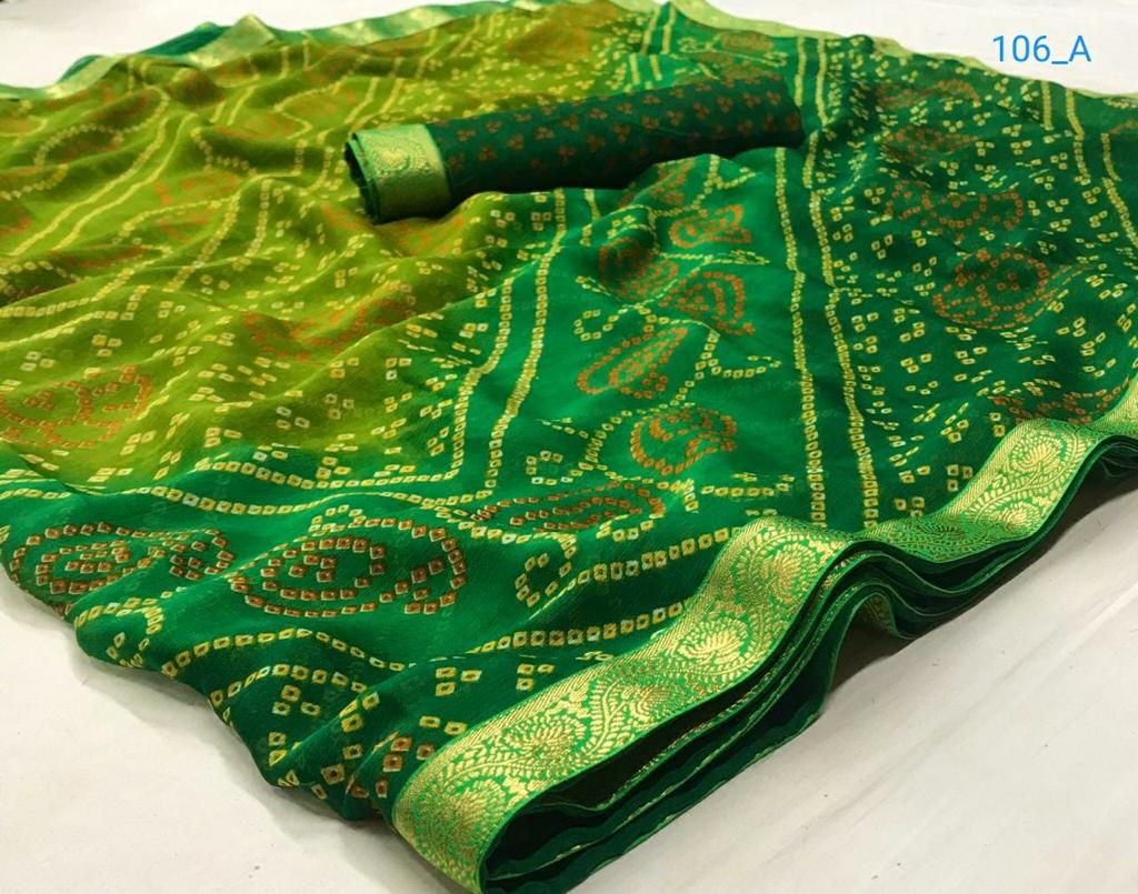 Rajyog Bandhej Latest New Chiffon Regular Wear Sarees Collection